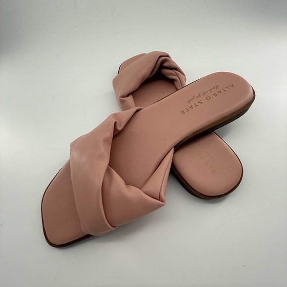 Altar'd State Sandals Womens US 8.5 Pink Slide Knotted Strap Summer Casual Beach - Picture 9 of 10